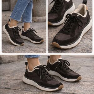 Nordstrom Rack Fleece Lined Casual Sneakers | Black Comfort Tennis Shoes 7.5M